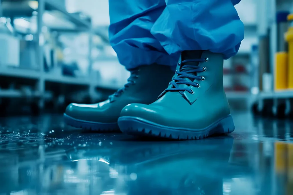 Chemical resistant nitrile safety boots industrial