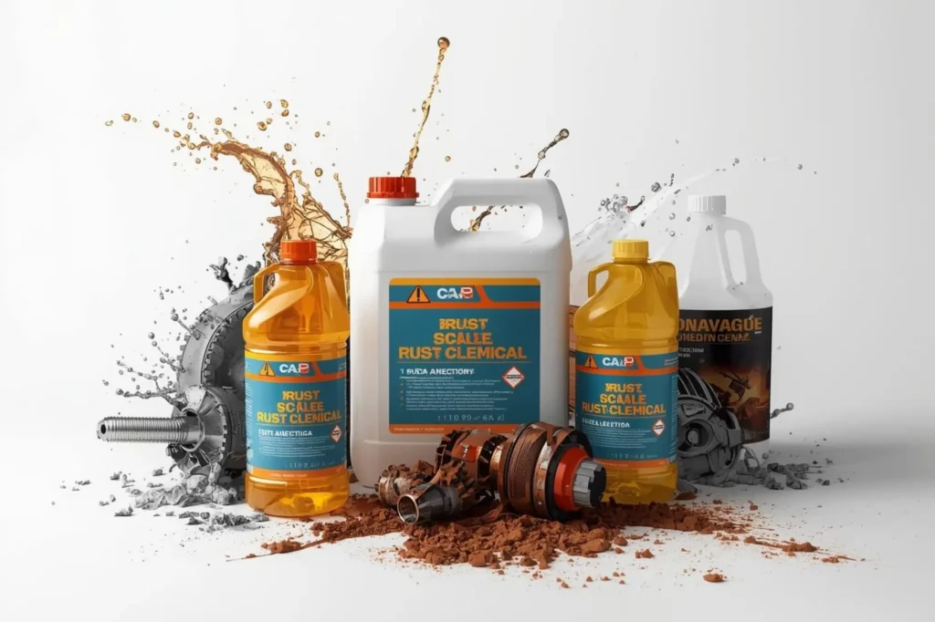 Acidic cleaning chemicals for rust and scale removal