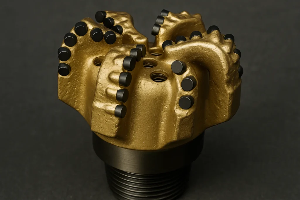 Rock drilling auger with tungsten carbide tips