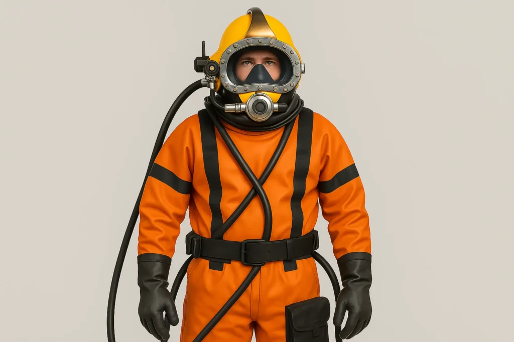 Hot water diving suit with integrated heated water channels