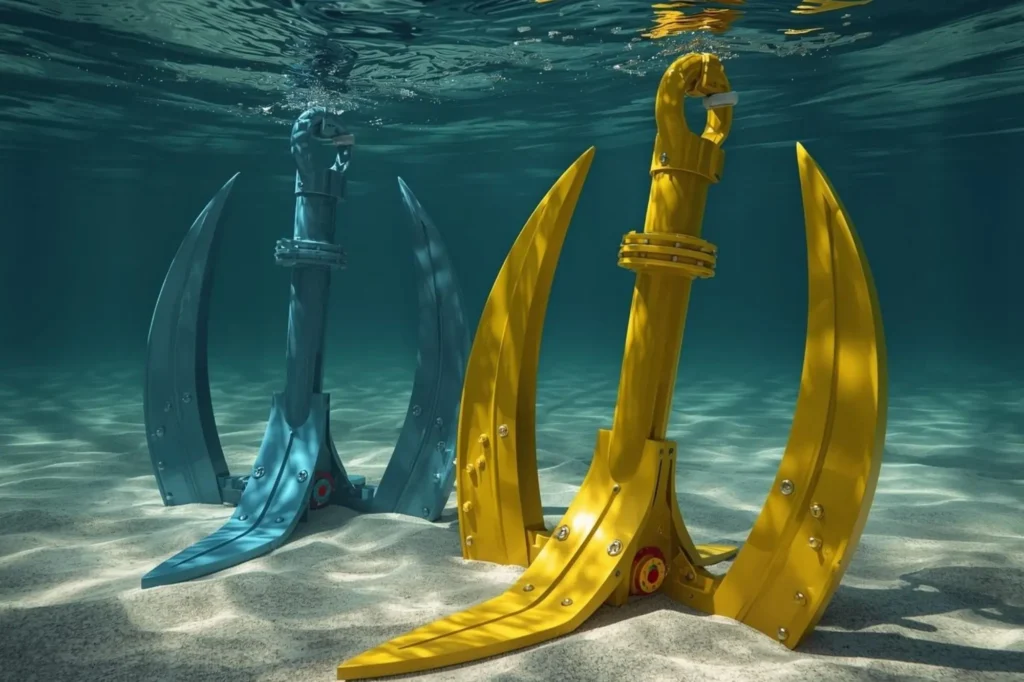 Drag embedment anchor for cargo ships" "Offshore anchor securing large vessels" "Heavy-duty marine rigging equipment" "Industrial ropes, hooks, shackles, and anchors"