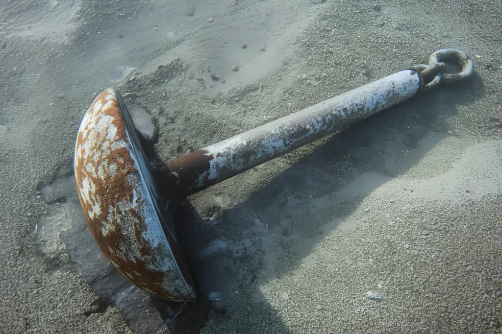 Mushroom anchor for permanent harbor mooring